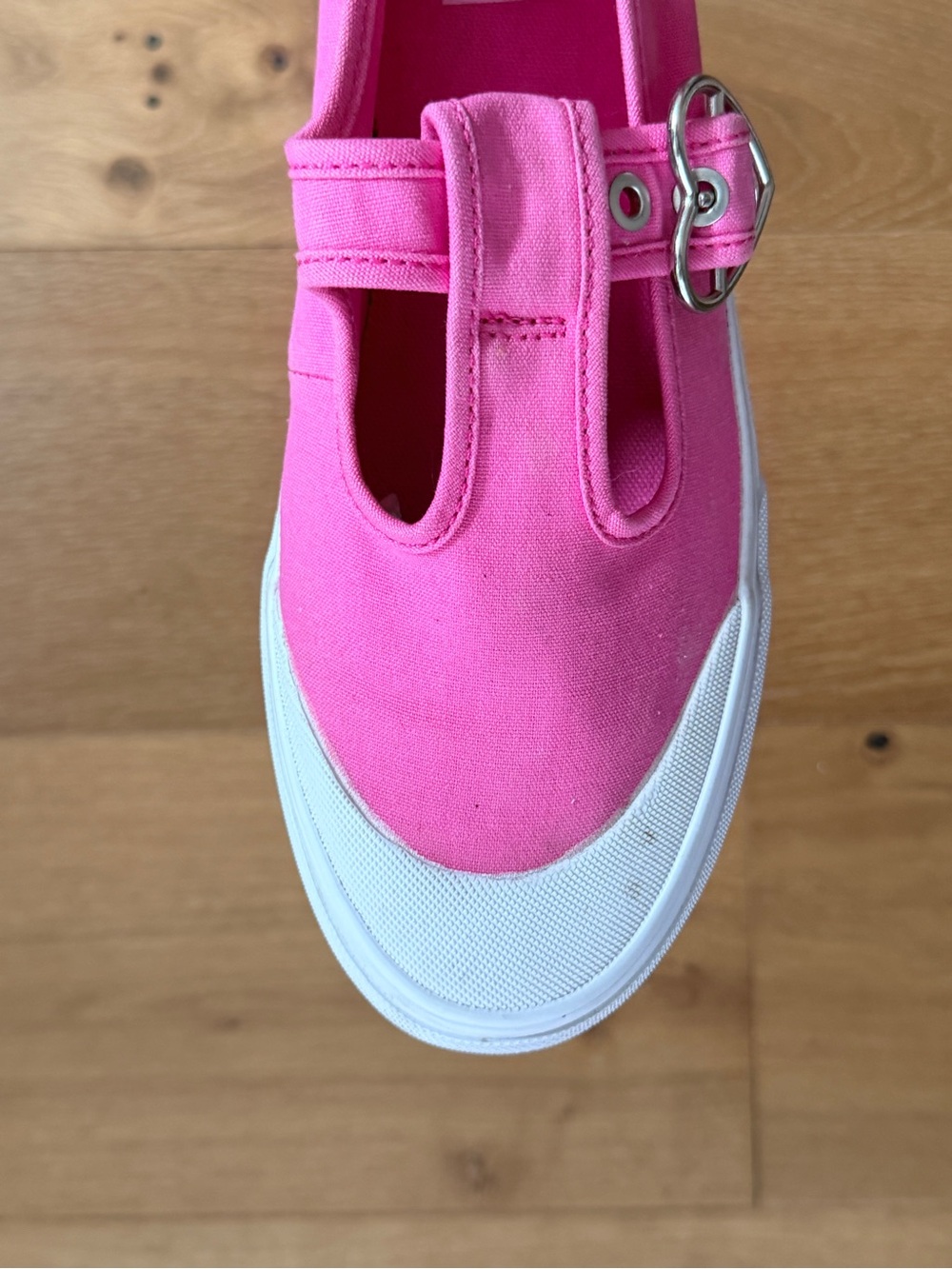 Vans Style 93 Mary Jane Hot Pink Canvas T-Strap Buckle Sneaker Women's 11 (est!) - Picture 6 of 10